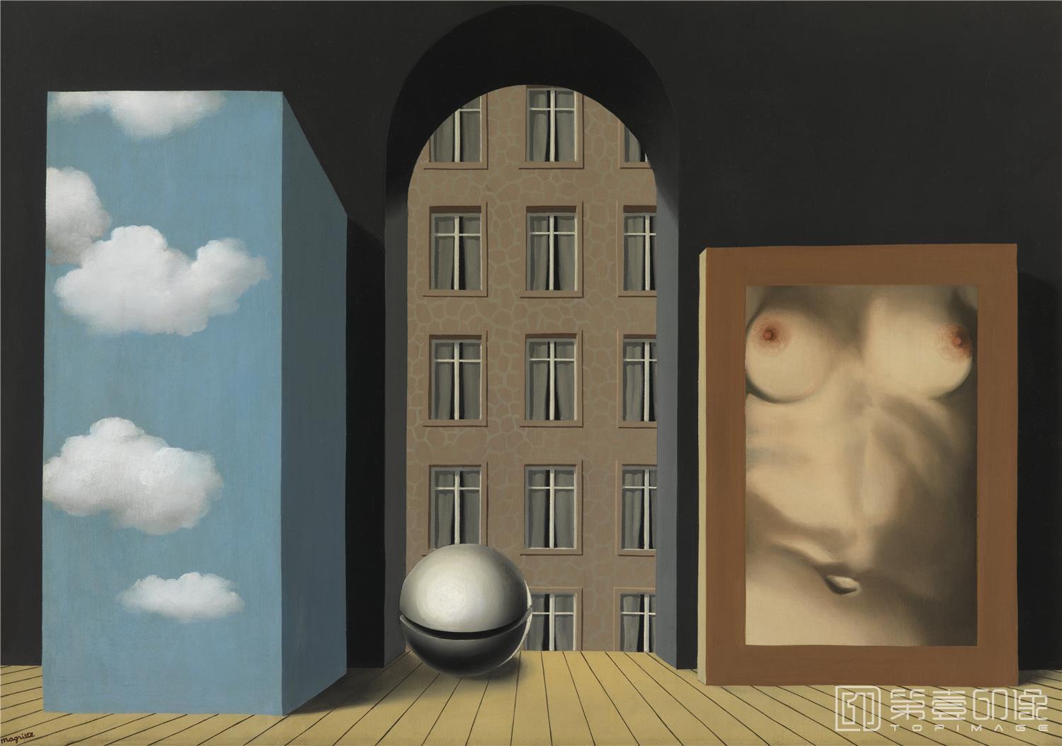 油画-比利时格罗宁格博物馆-Rene Magritte-The assault (L'Attentat)-271